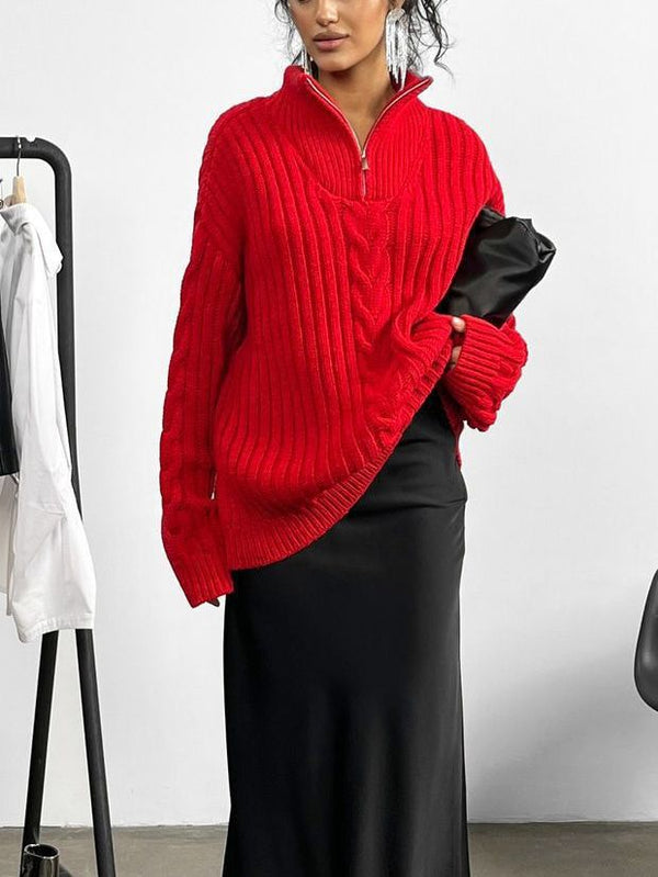 Women's Turtleneck Twist Knitted Pullover For Sweaters