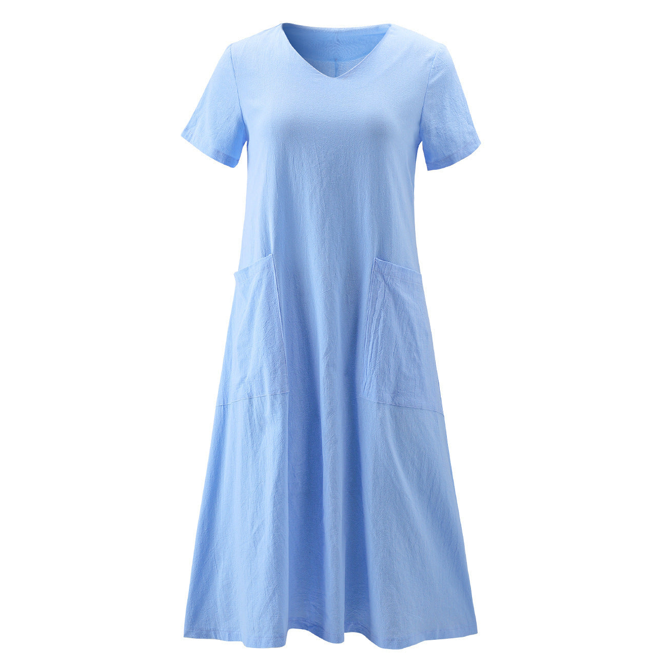 Women's Creative Spring Artistic Retro Cotton Linen V-neck Dresses