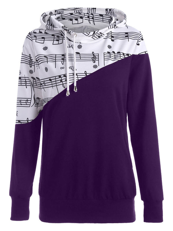 Women's Dopamine Autumn Fashion Note Print Casual Sweaters