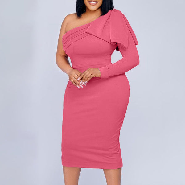 Women's Collar Solid Color Fashion Sexy Dress Plus Size