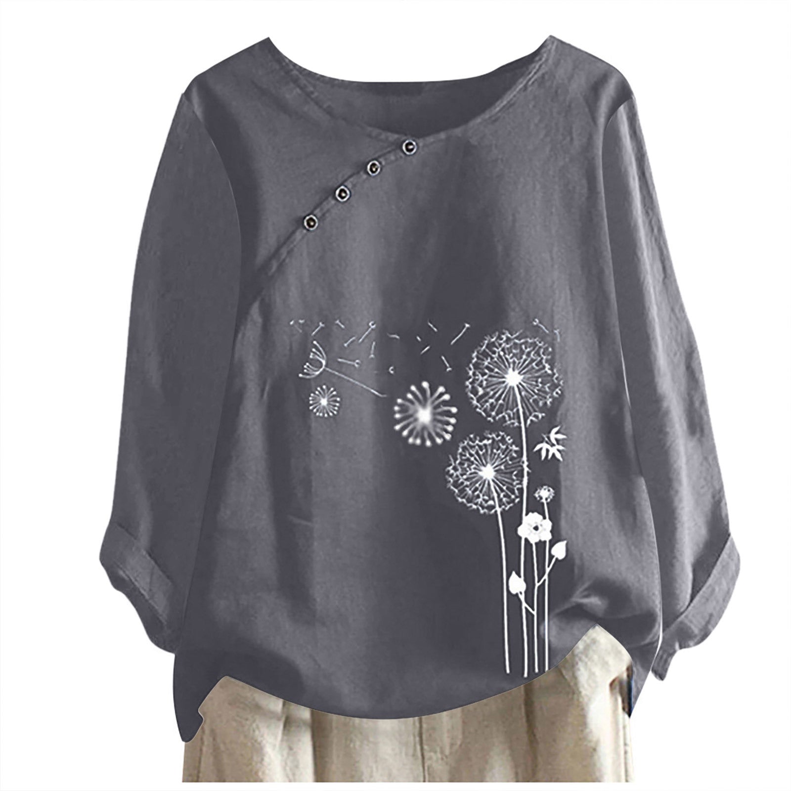 Women's Autumn Long Sleeve Loose T-shirt Printed Blouses