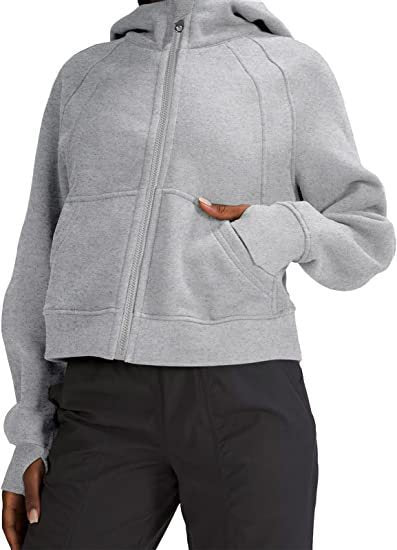 Women's Hooded Pullover Pocket Long Zipper Sweatshirt Sweaters