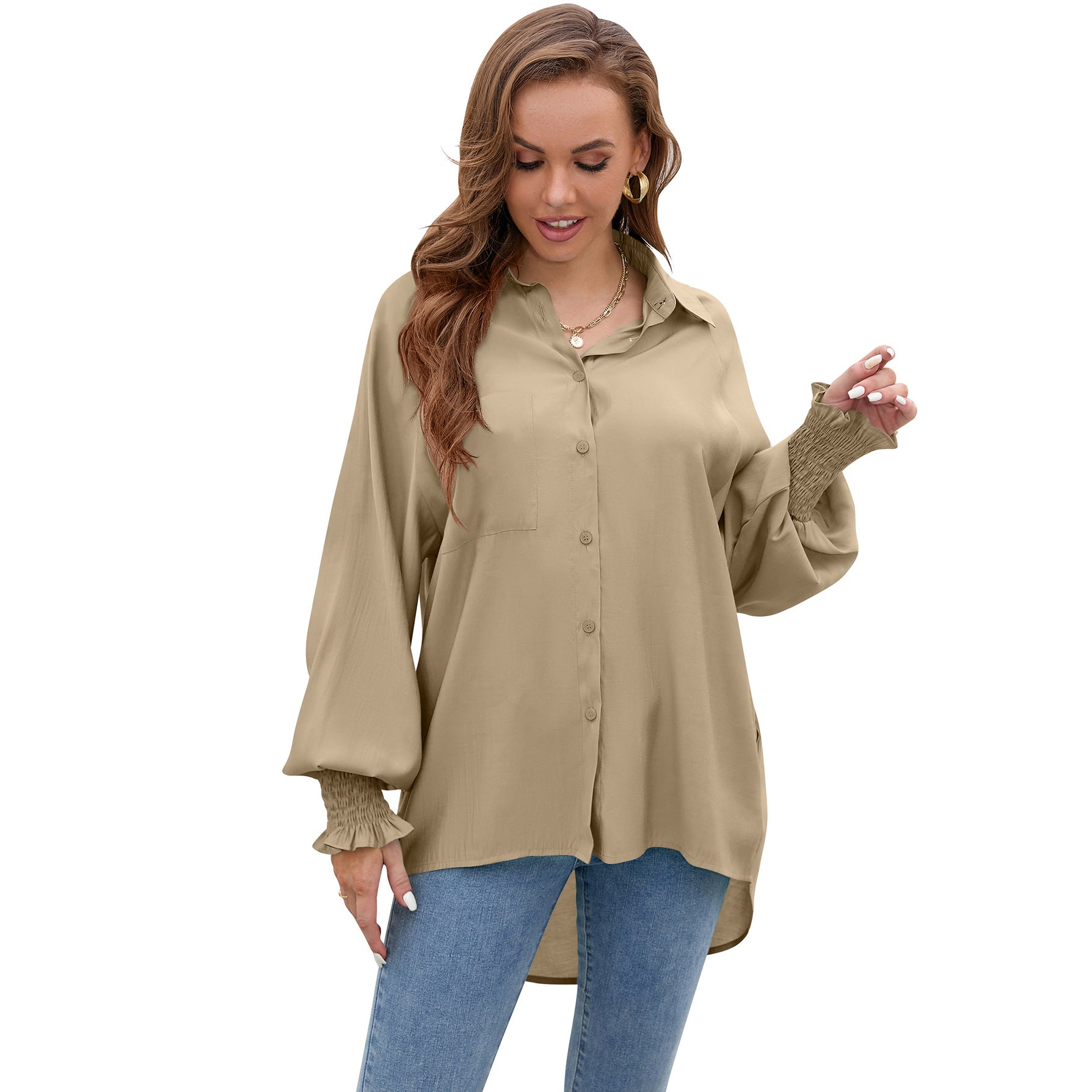 Women's Raglan Sleeve Soft Solid Color Loose Tops