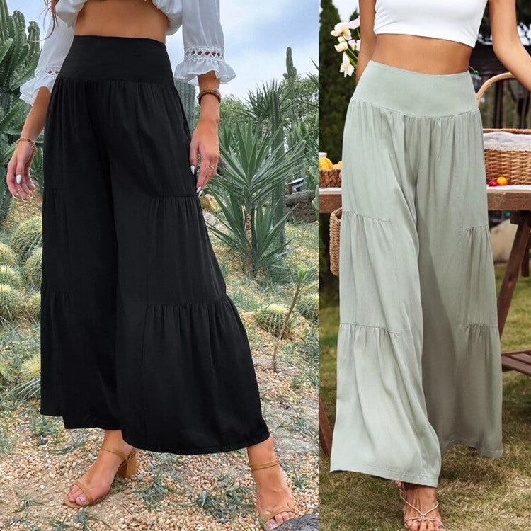 Women's Summer Wide Leg Linen High Waist Pants