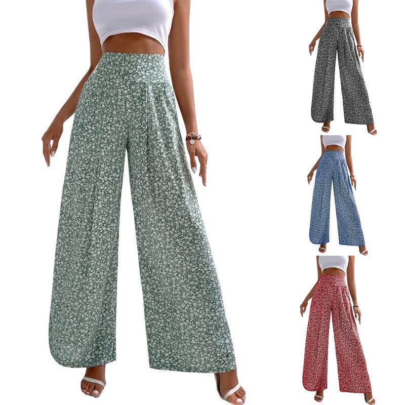 Casual Trousers Loose Printed Waist Tightening Pants