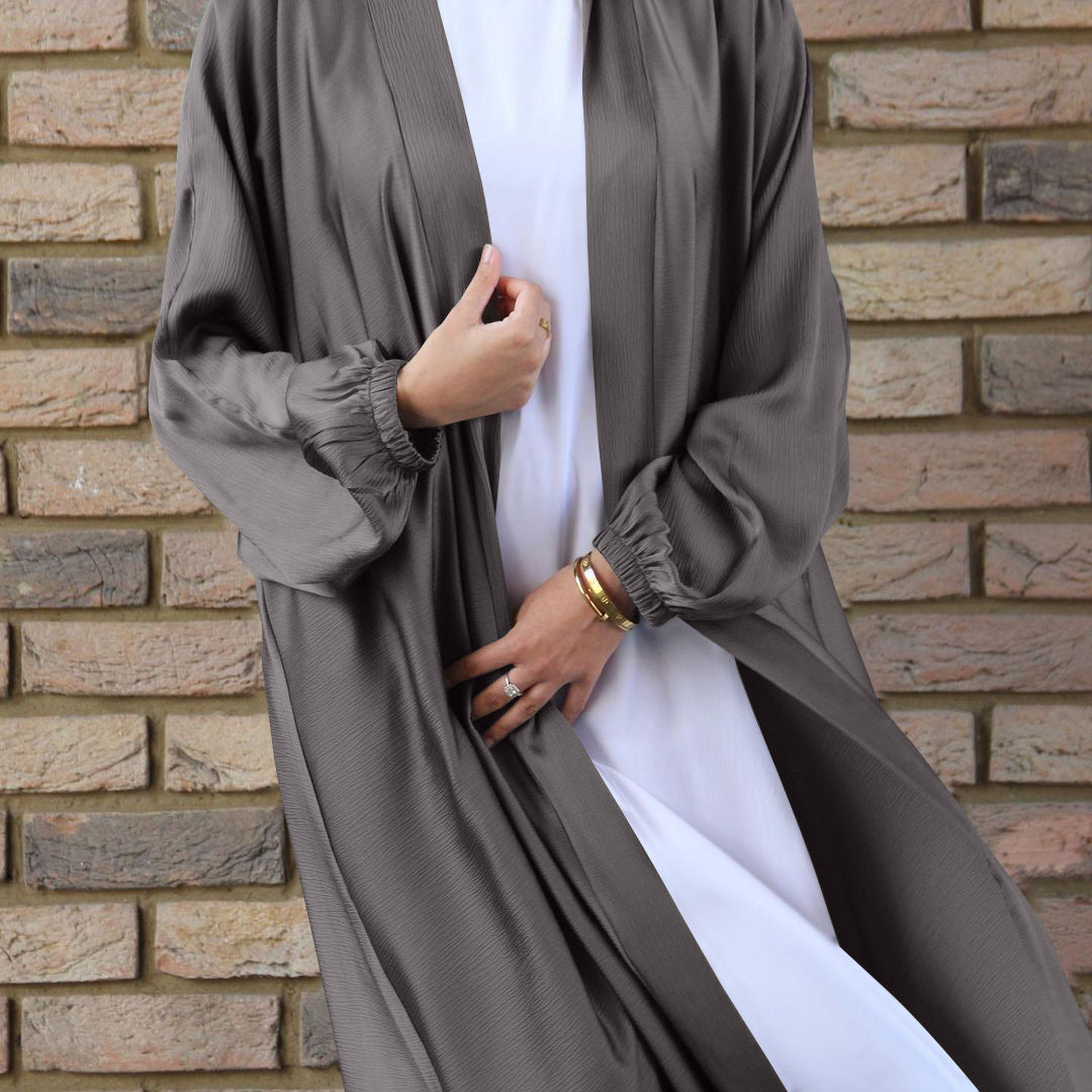 Damen Casual Robe Kordelzug Ärmel Kleid Kleider