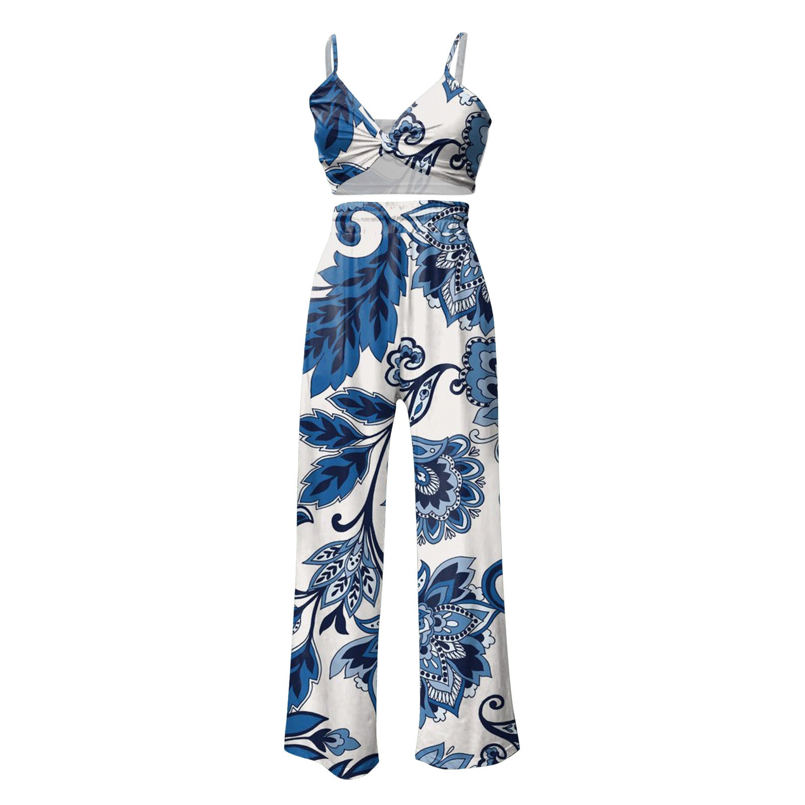 Women's Printed Sexy Tube Loose Wide Leg Suits