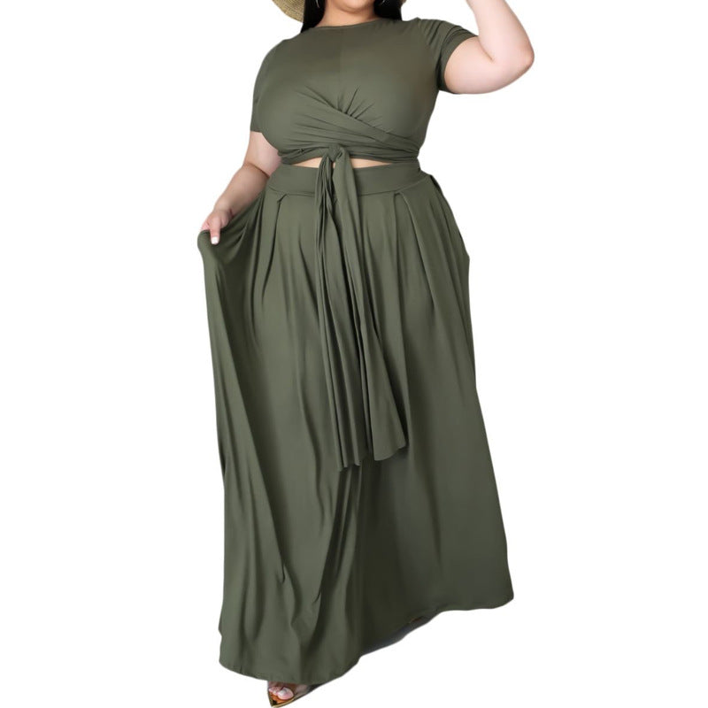New Creative Women's Two-piece Multi-color Printing Plus Size