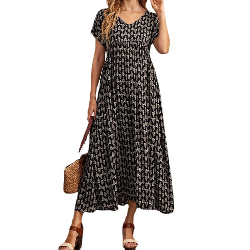 Attractive Creative Pretty Summer Short-sleeved Long Dresses