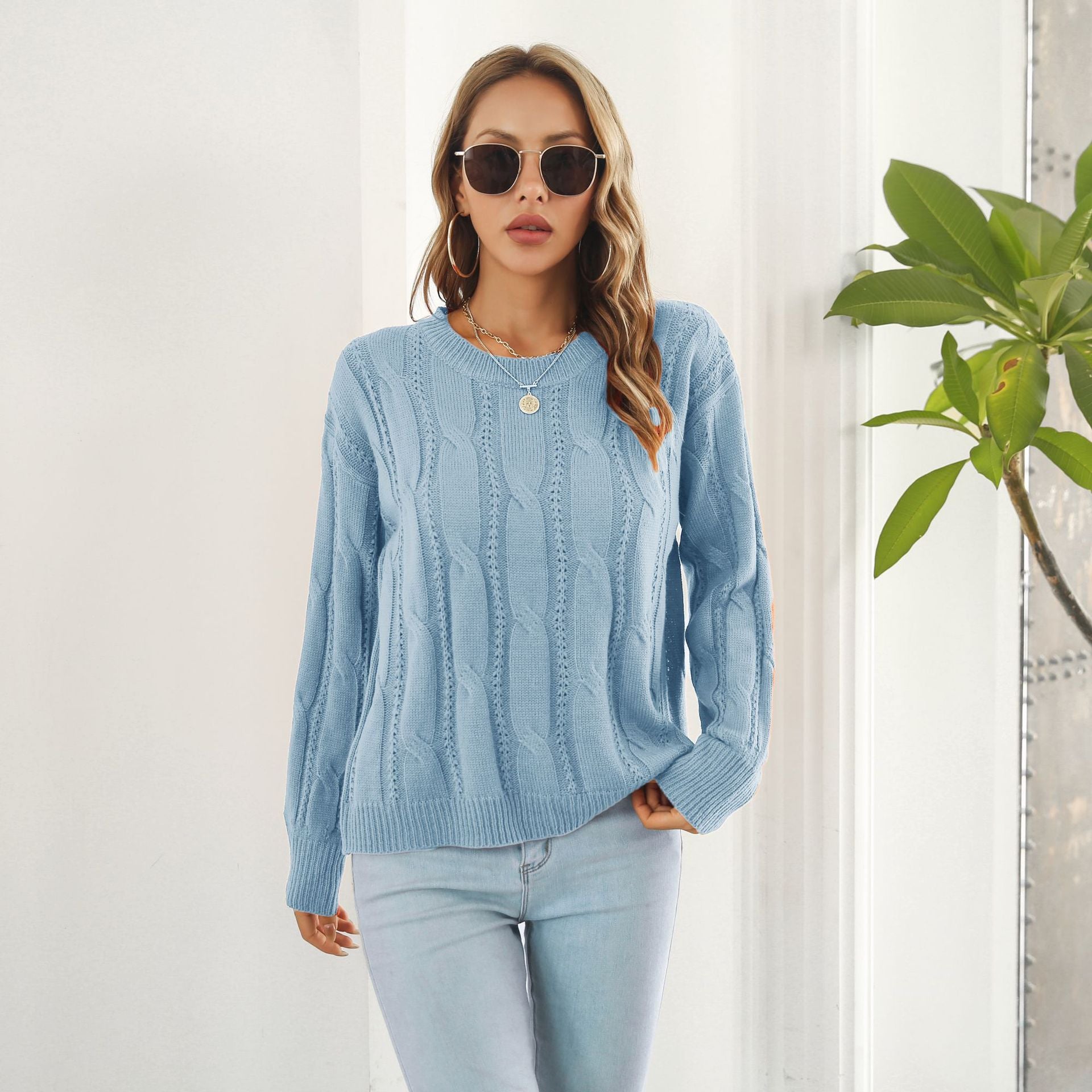 Women's Twist Hollow Out Loose Long Sleeve Sweaters