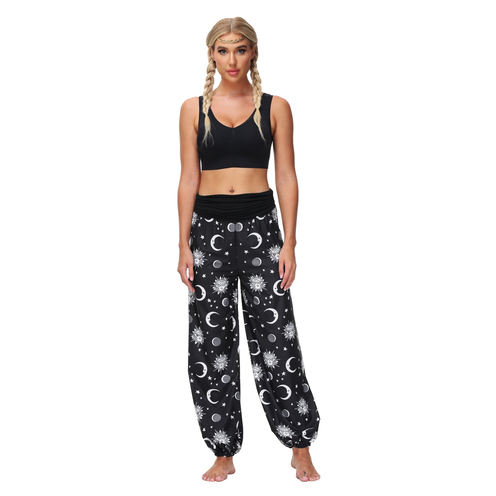 Women's Digital Floral Print Casual Breathable Loose Yoga Jumpsuits