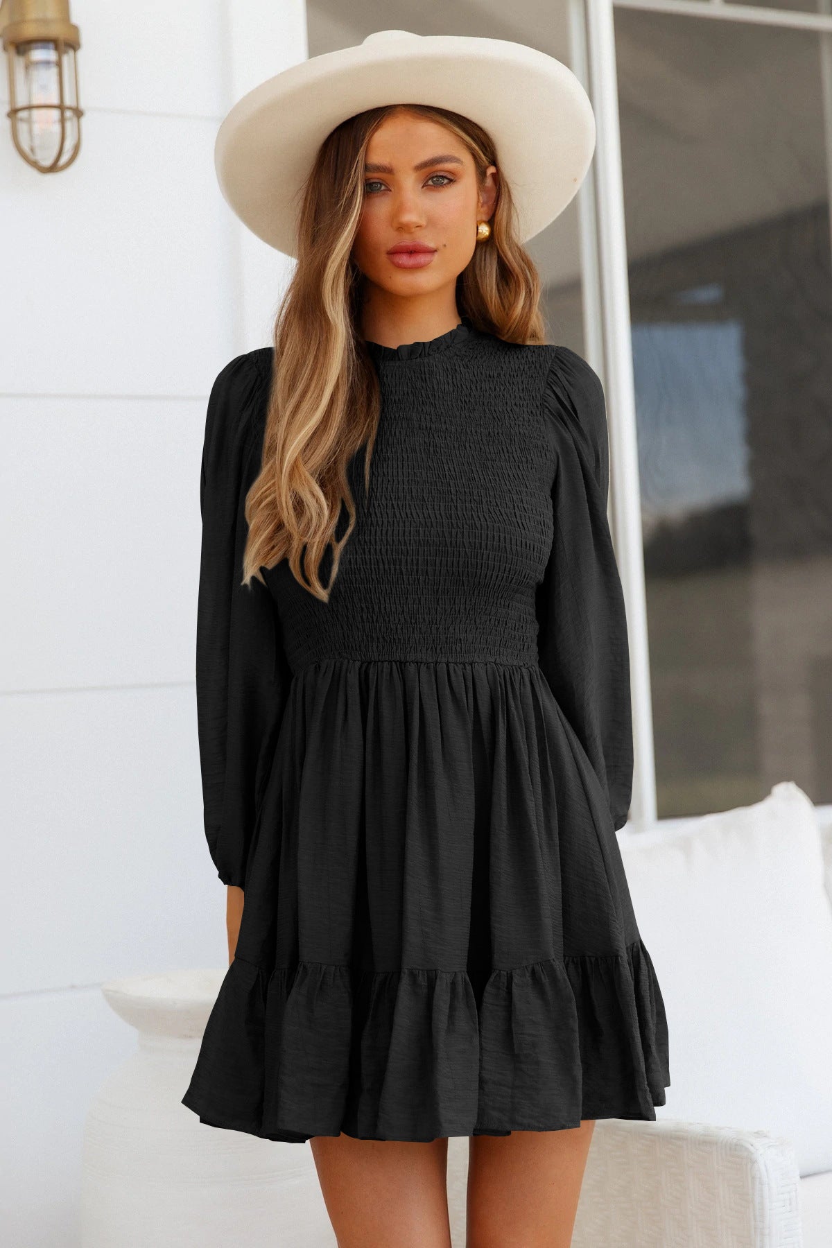 Women's Autumn Fashion Long-sleeved Ruffled Elegant Dress Dresses