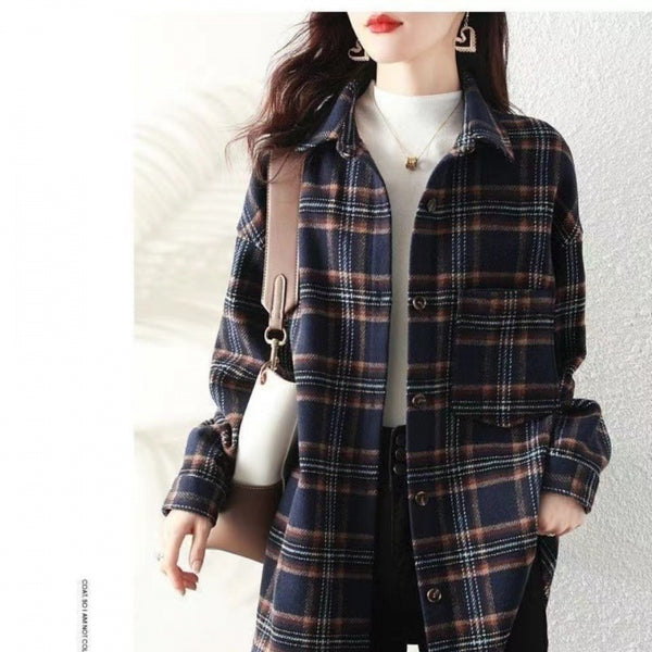 Style Loose Fashion Versatile Retro Mid-length Blouses