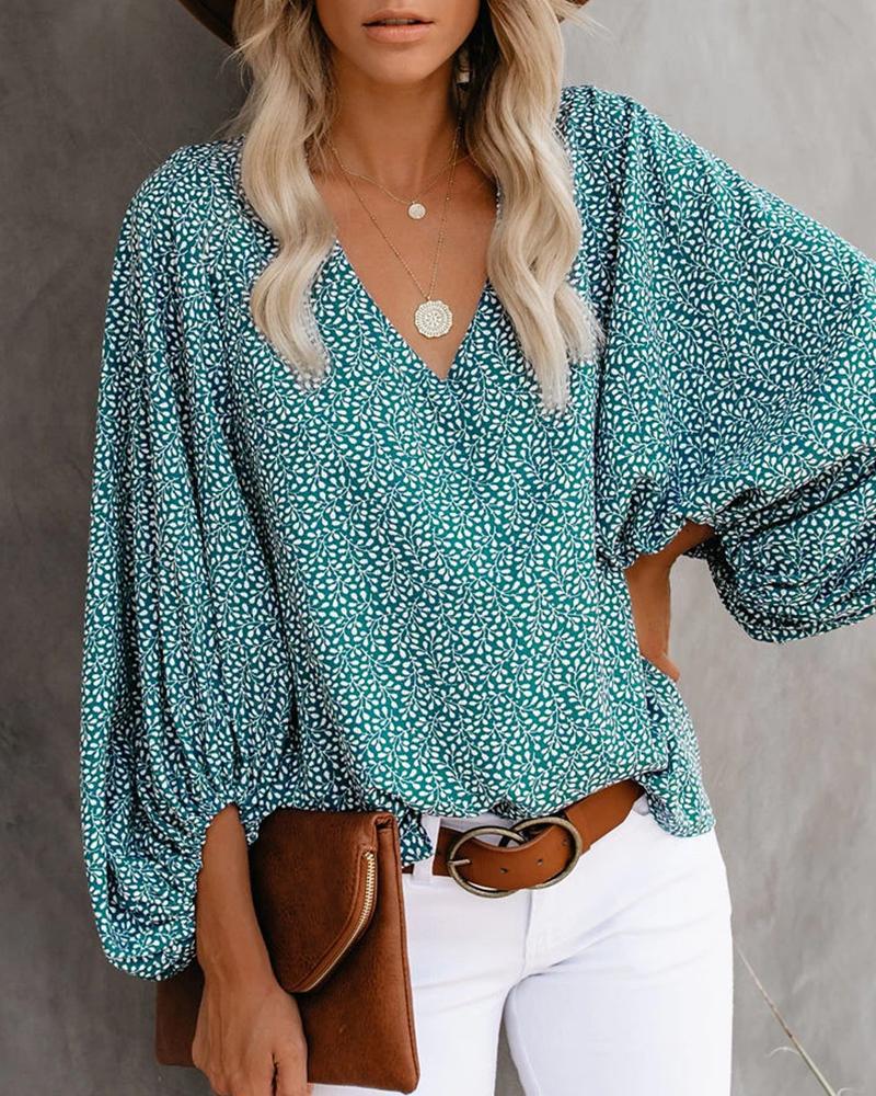 New Summer Collar Shirt Printed Sleeves Tops