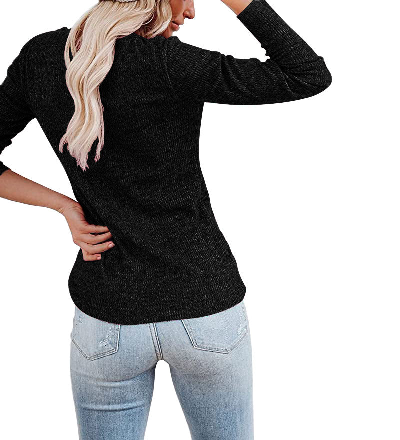 Women's Chest Button Casual Long Sleeve T-shirt Blouses