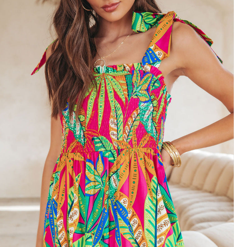 Charming Elegant Vacation Style Printed Long Dresses