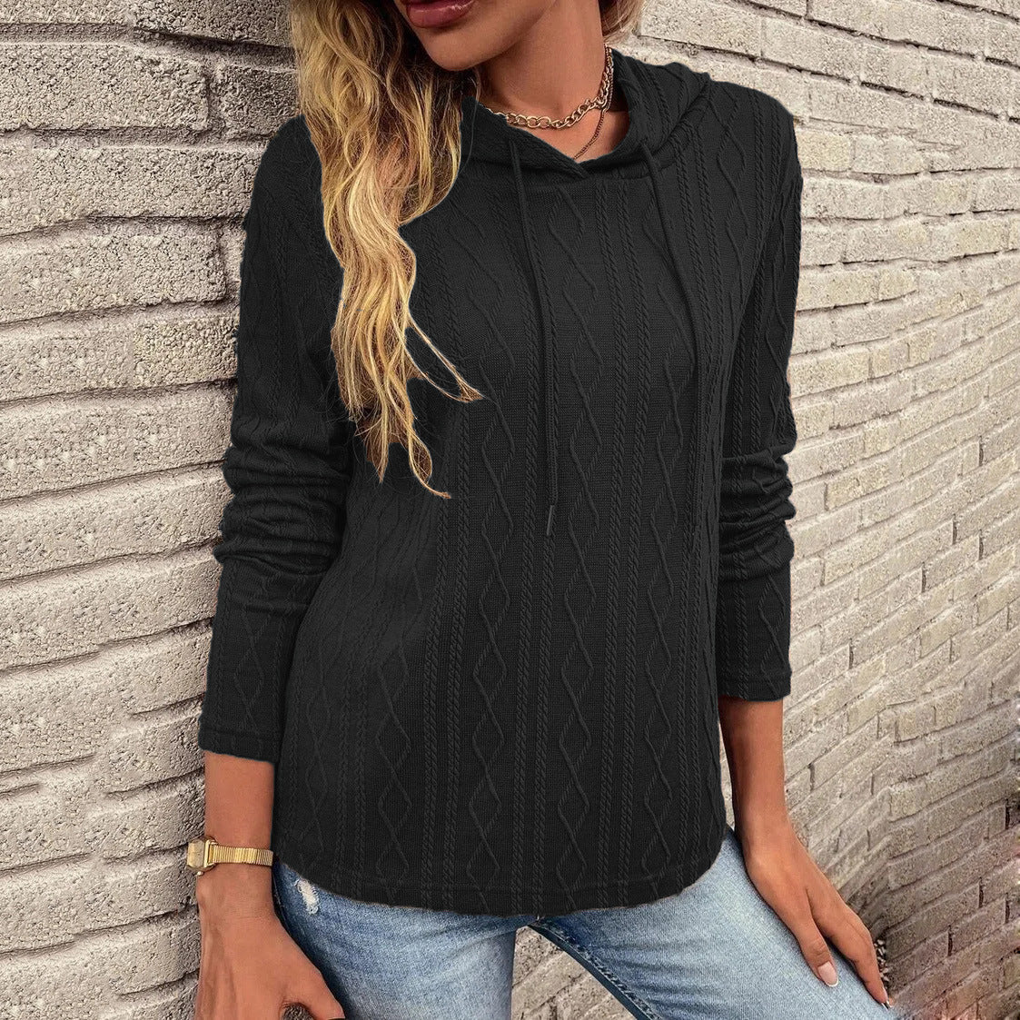 Women's Casual Solid Color Loose Long Sleeves Sweaters