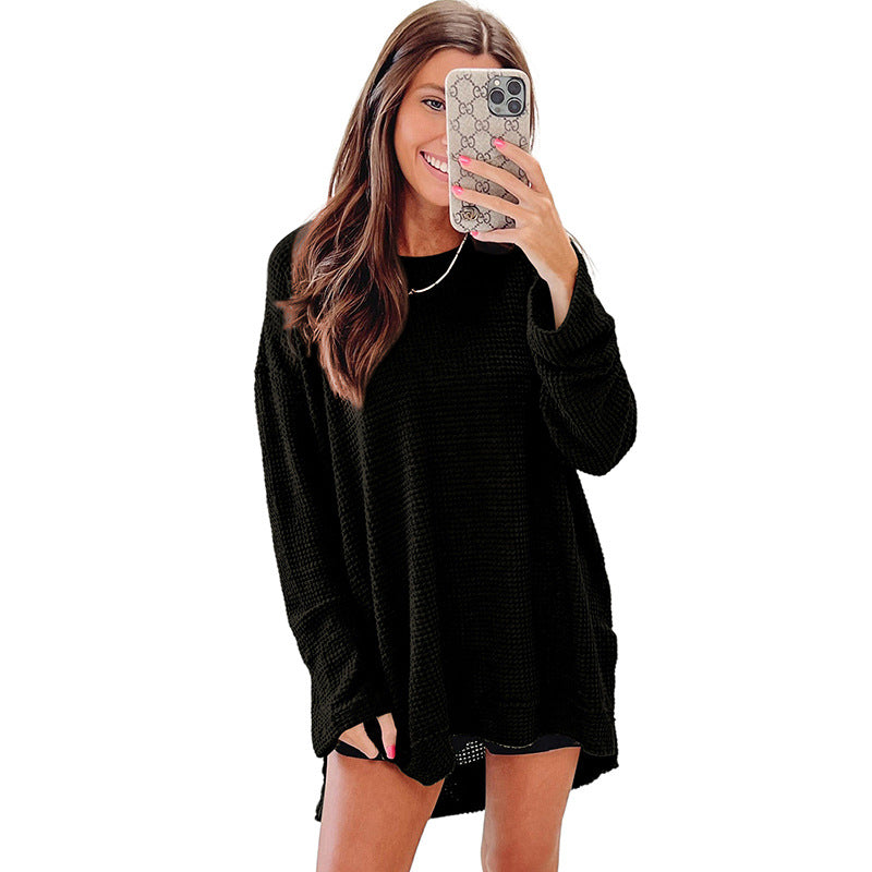 Women's Solid Color Loose Long Leisure Pullover Sweaters