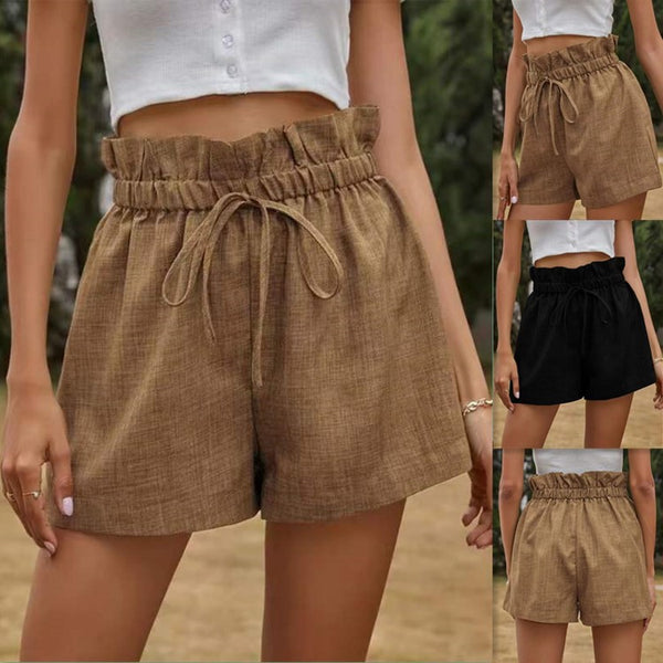 Women's Comfortable Summer European Style High Waist Lace-up Pants