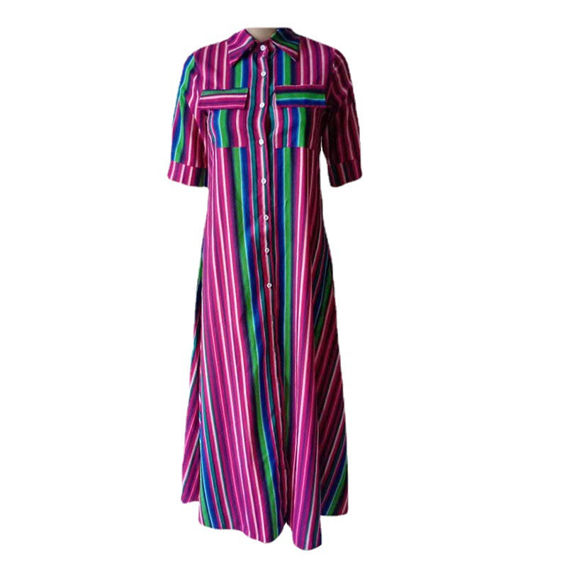 Women's Casual Innovative Striped Printed Dress Dresses