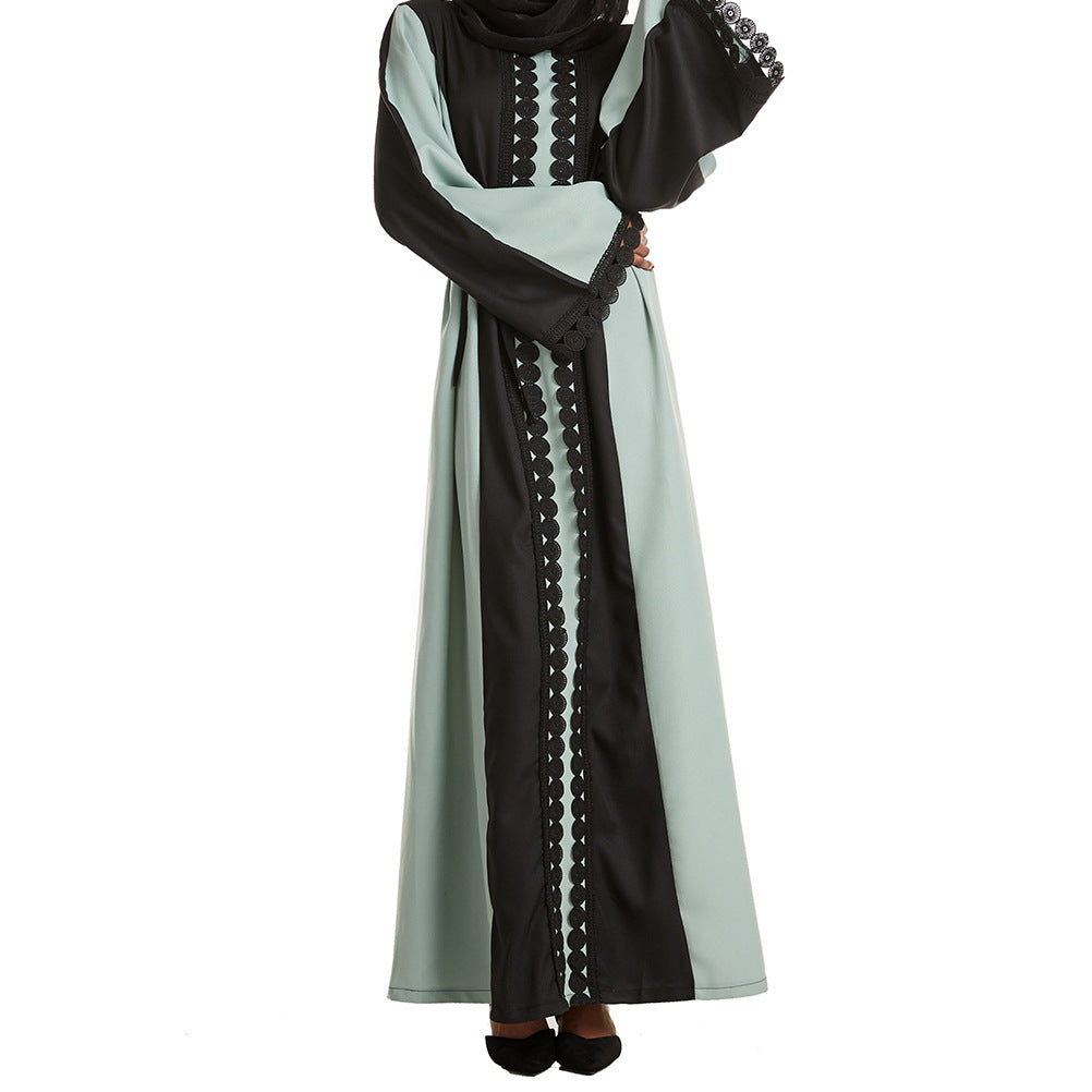 Women's Long Sleeve Round Neck Robe Dresses