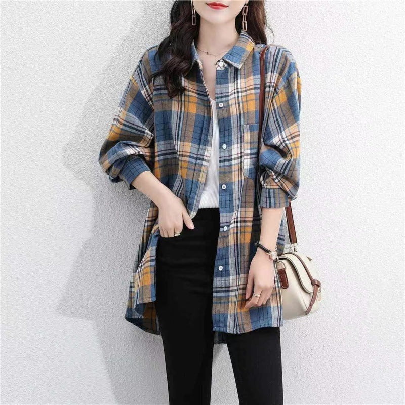 Style Loose Fashion Versatile Retro Mid-length Blouses