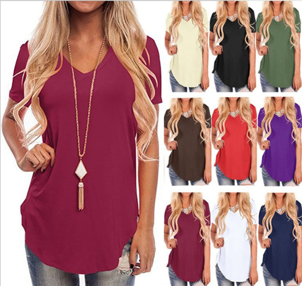 Slouchy Fashion Sleeve Dovetail Loose T-shirt Blouses