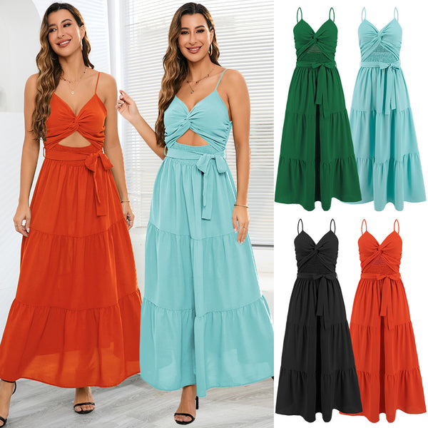 Women's Summer Cross False Two-piece Cake Dresses