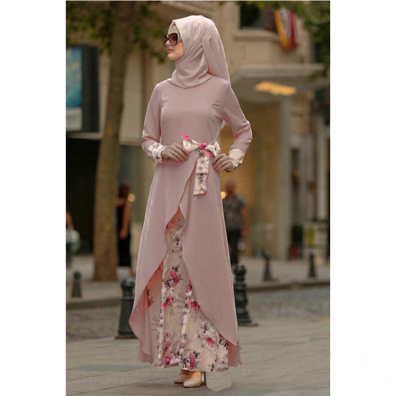 Women's Muslim Retro Long Sleeve Dress Dresses