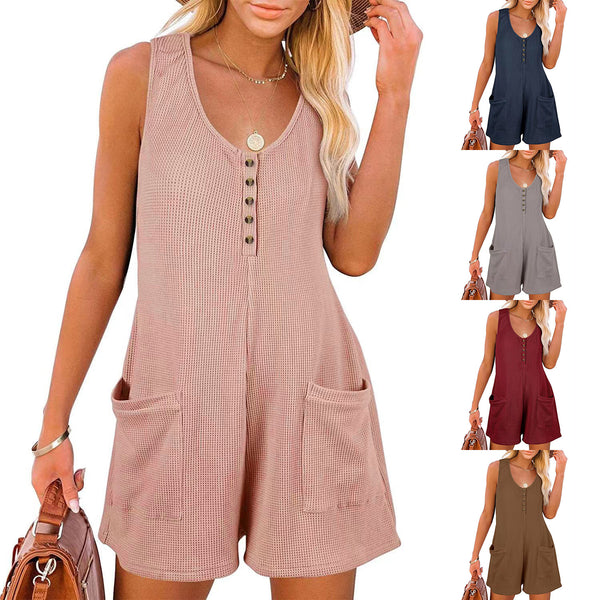 Women's Slouchy Summer Button Pocket For Jumpsuits