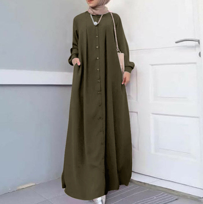 Women's Muslim Long Dress Autumn Loose Temperament Dresses