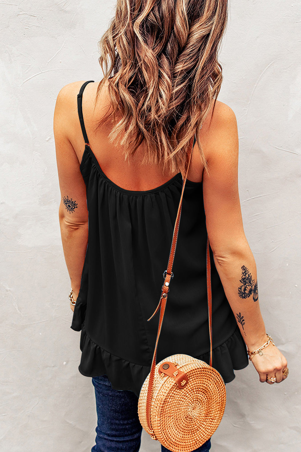 Women's Summer Ruffled Straps Sleeveless Versatile T-shirt Vests