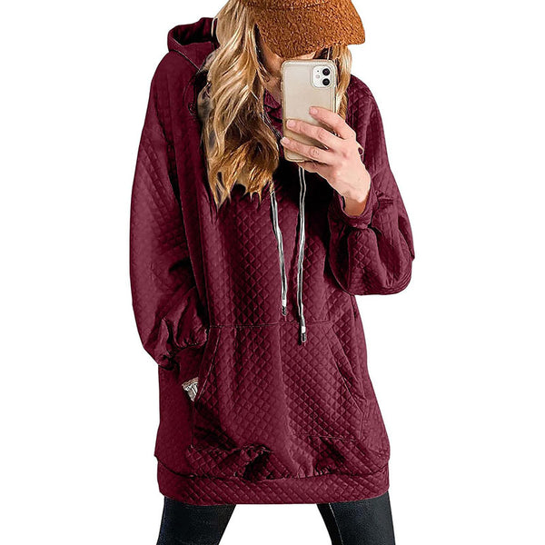 Women's Solid Color Hooded Loose Long Style Sweaters