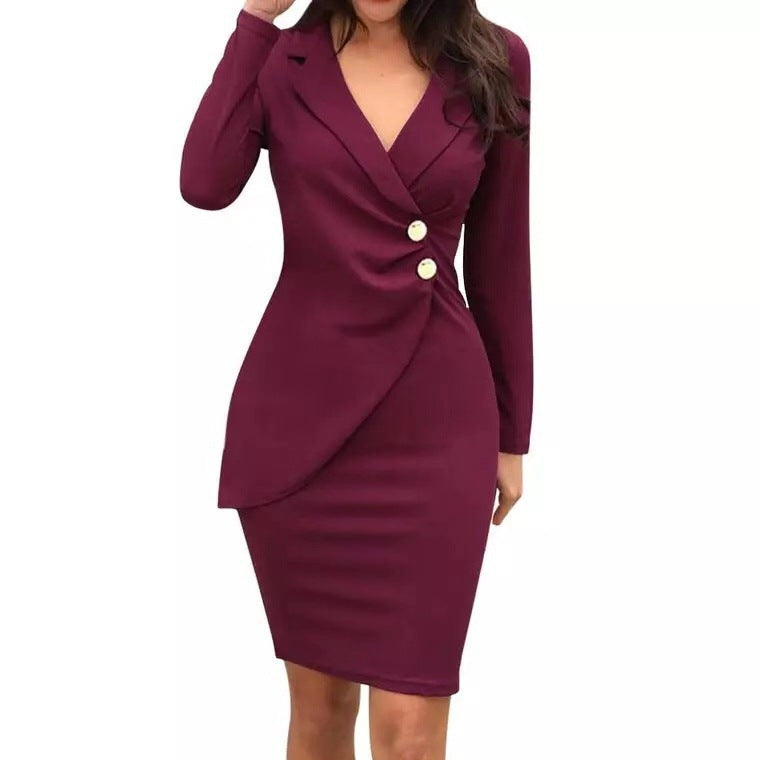Women's Casual Autumn Slim Fit Business Dresses