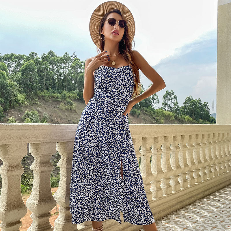 Women's Summer Floral Slip Slim Fit Slit Dresses