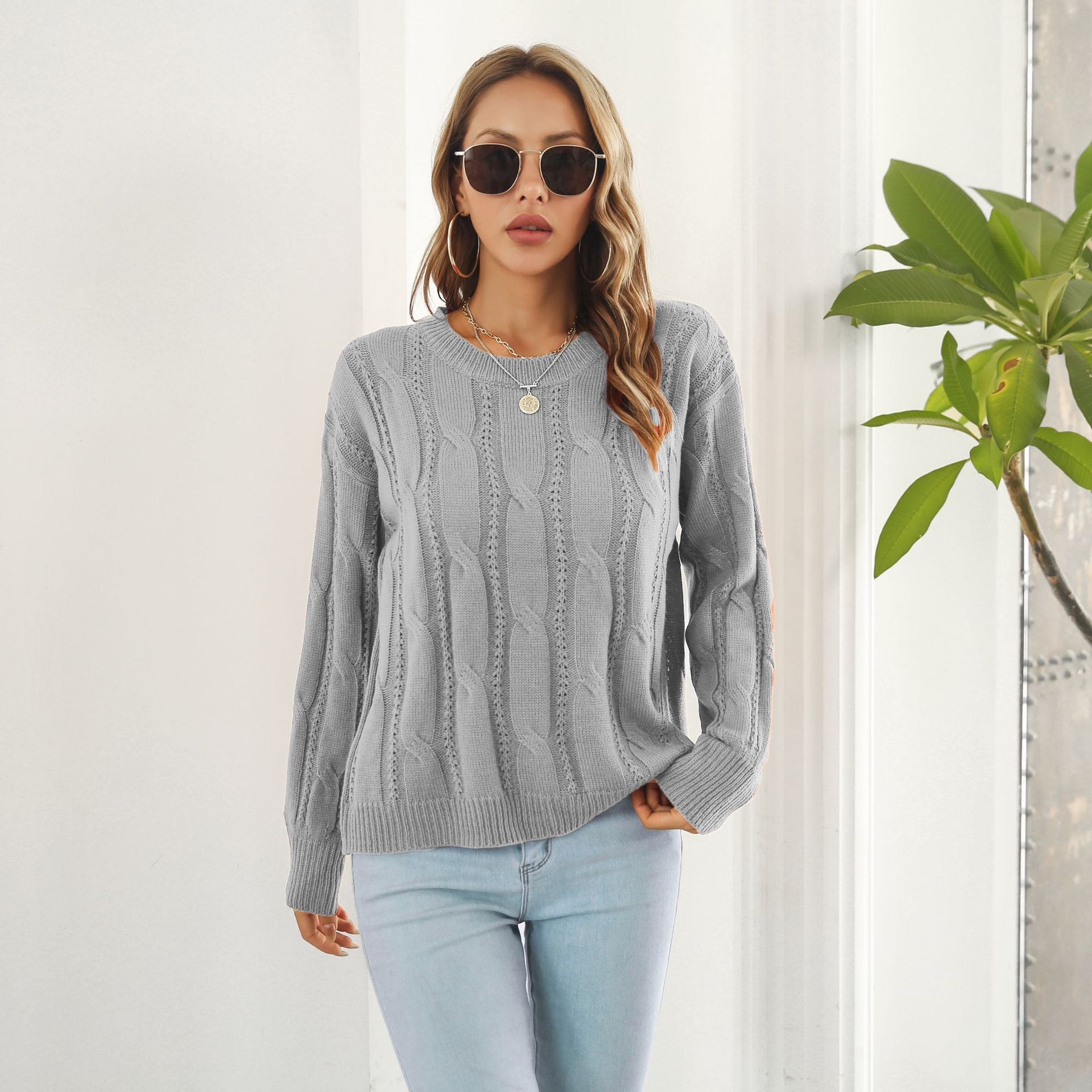 Women's Twist Hollow Out Loose Long Sleeve Sweaters