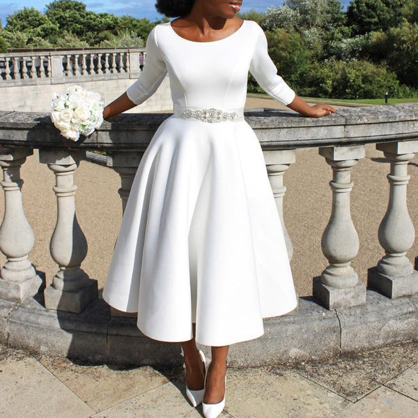 Women's Summer Solid Color Large Swing Elegant Dresses