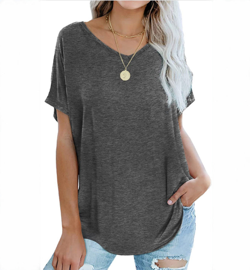 Women's T-shirt Loose Design V-neck Casual Summer Blouses