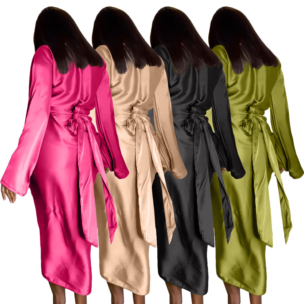 Women's Thickened Silk Loose Bell Sleeve Two-piece Suits