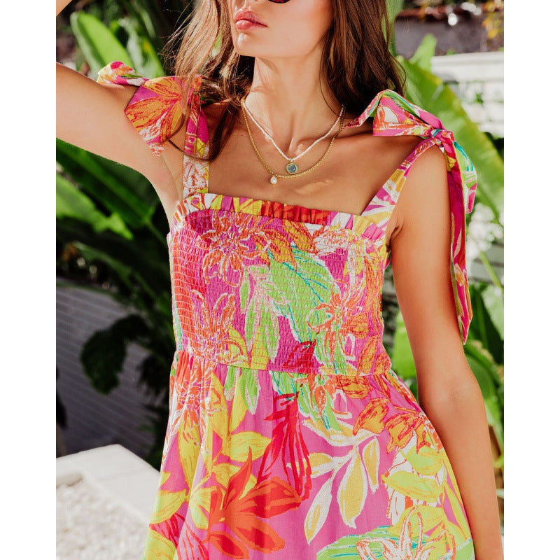 Charming Elegant Vacation Style Printed Long Dresses