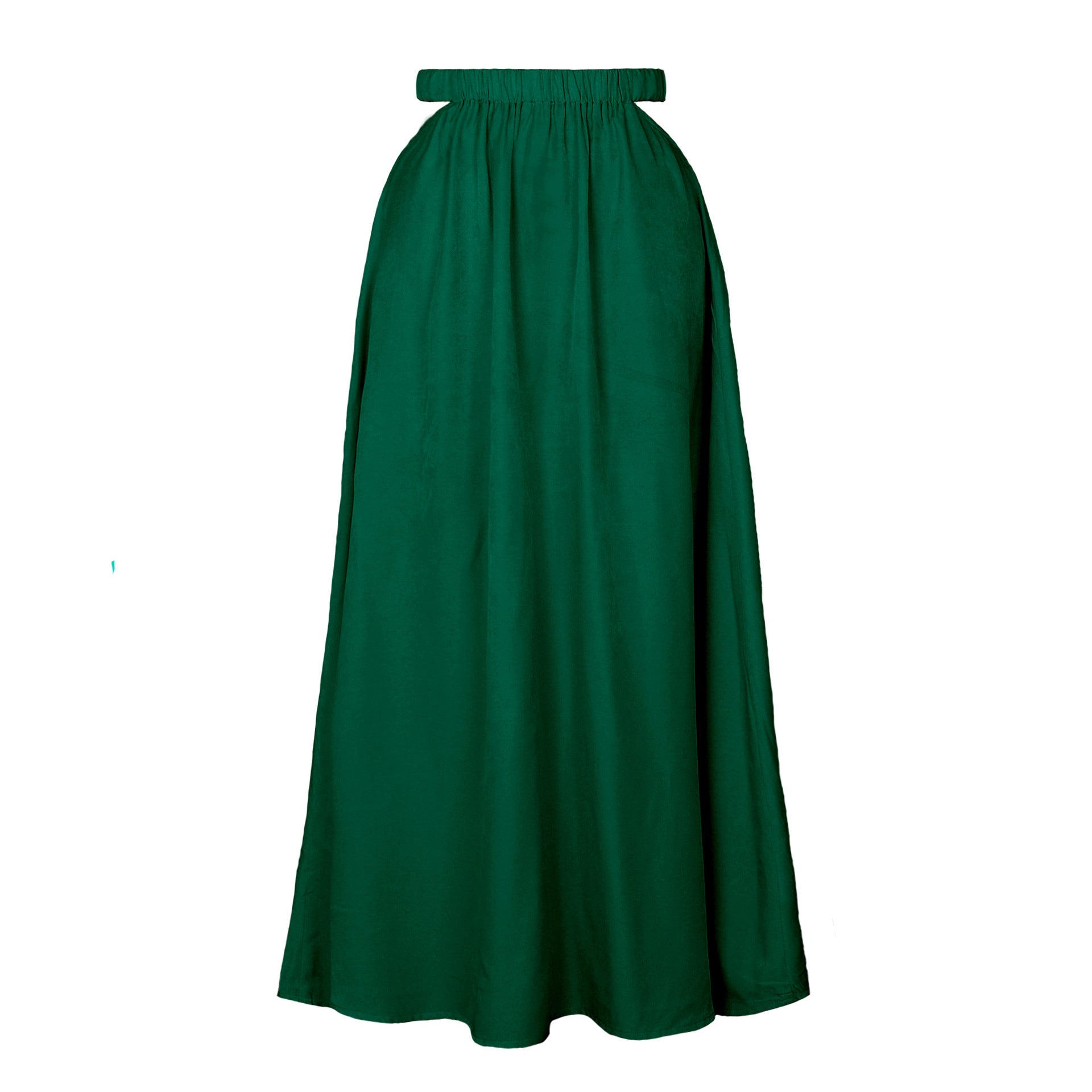 Women's High Waist Hollow-out Solid Long A- Skirts