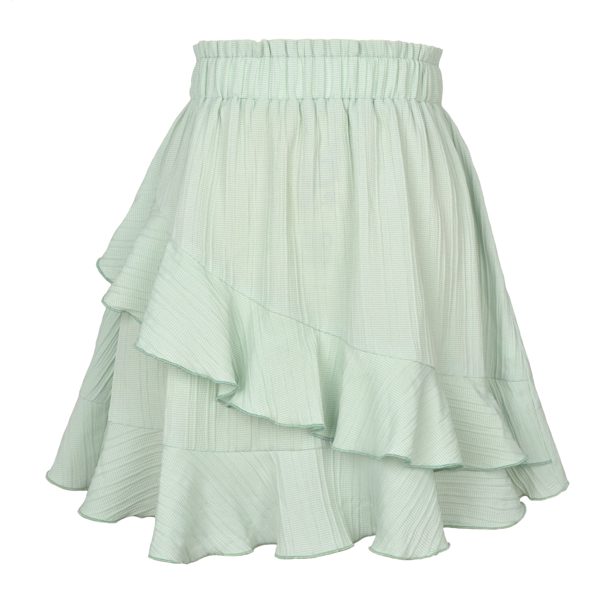 Women's Summer Ruffled High Waist Irregular Solid Skirts