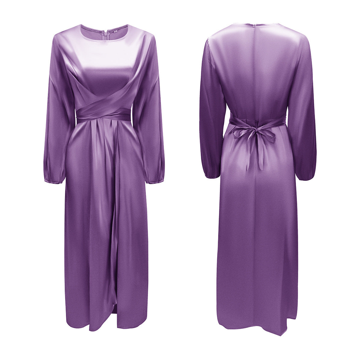 Women's Versatile Soft Waist Satin Dress Dresses