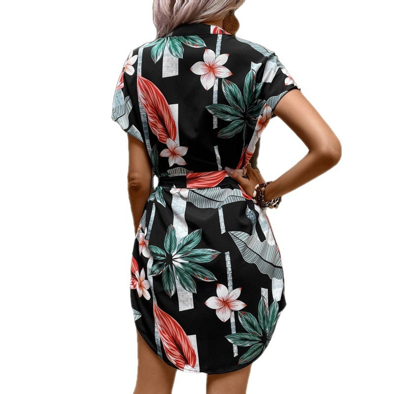 Women's Attractive Printed Flowers Sleeve For Dresses