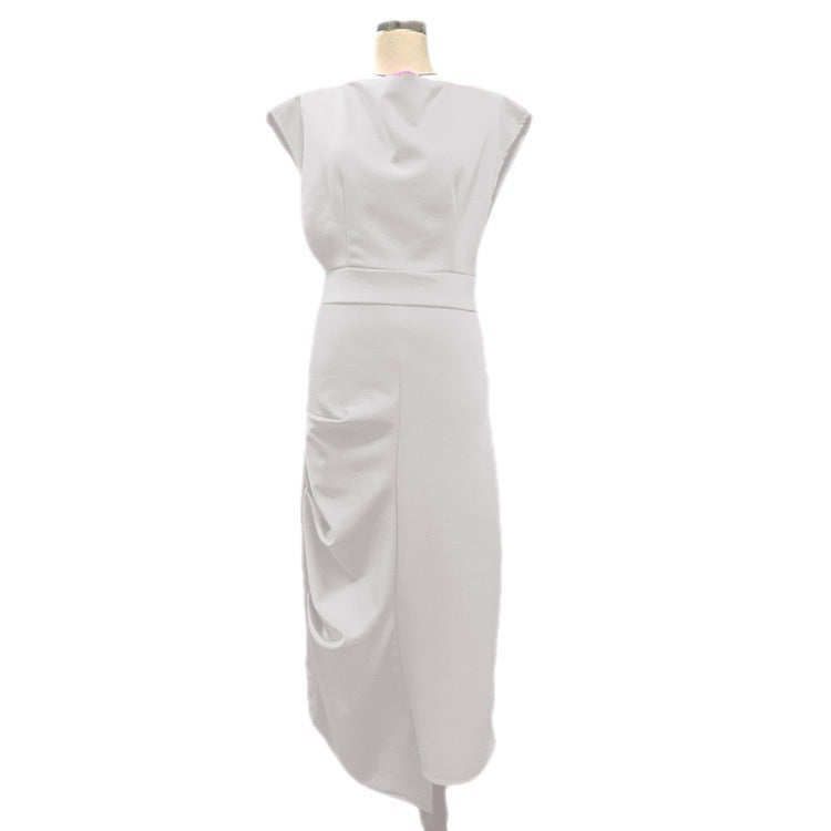 Women's Solid Color Sleeveless Slim Irregular Dress Dresses