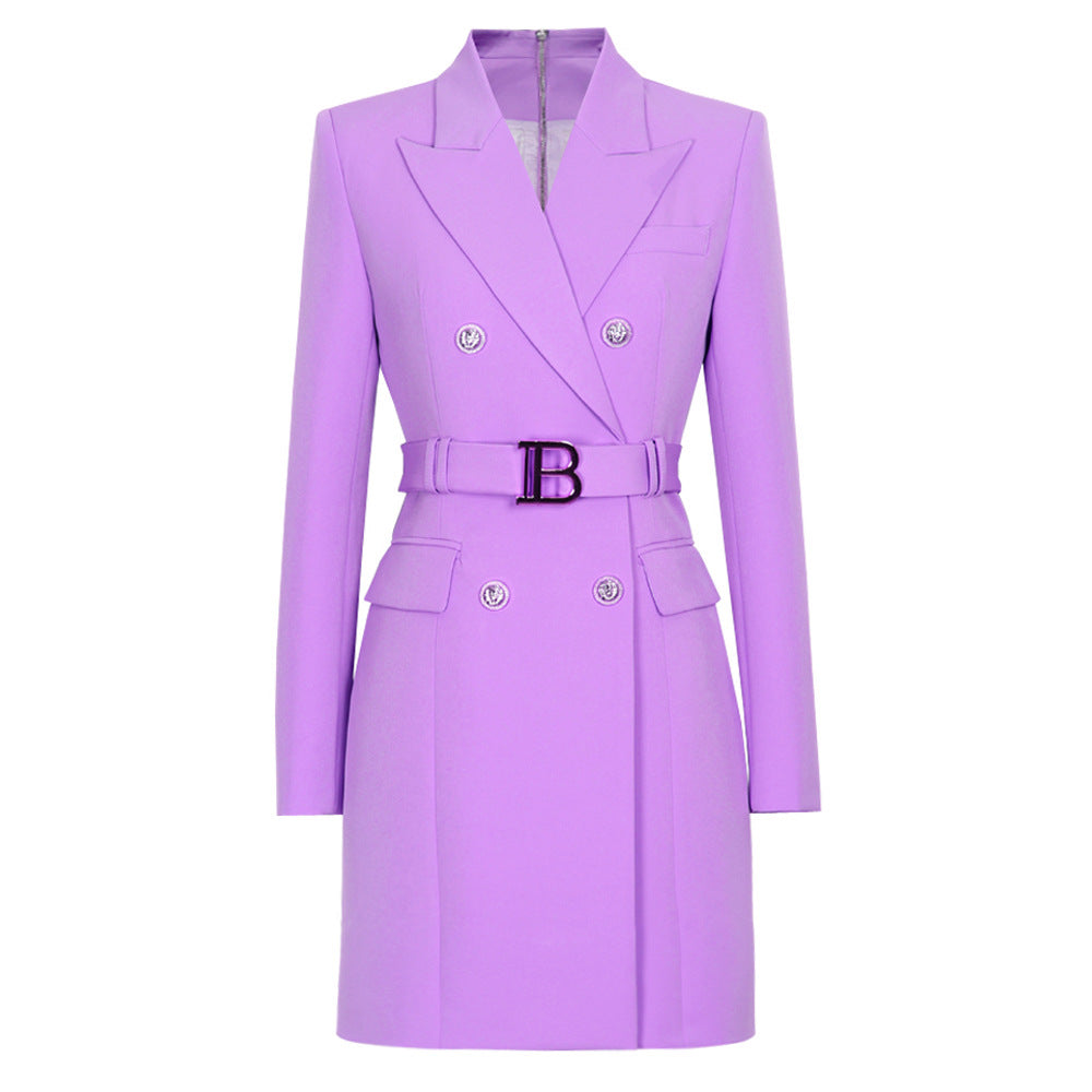 Women's Belt Long Sleeve Slim Fit Temperament Commute Business Dresses