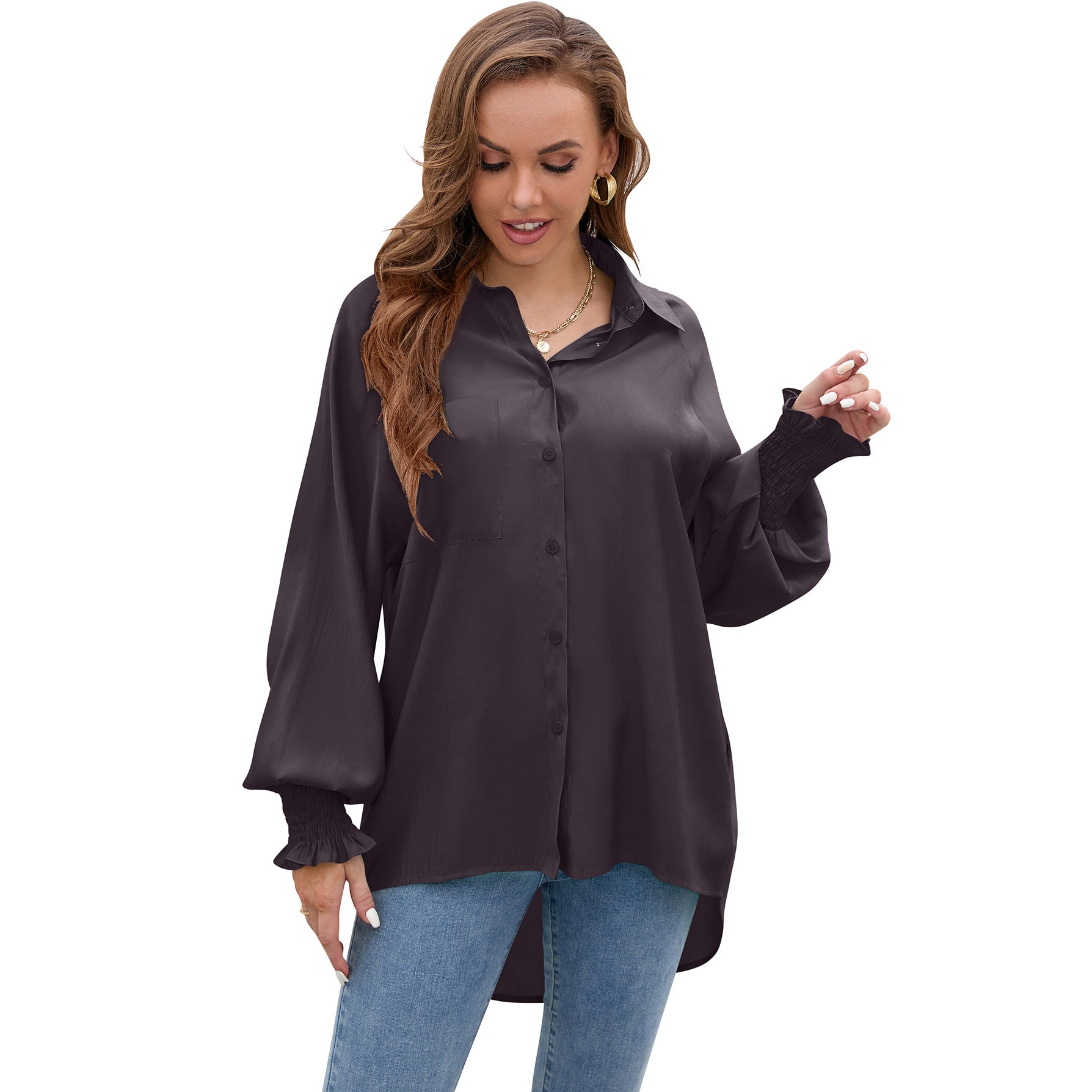 Women's Raglan Sleeve Soft Solid Color Loose Tops