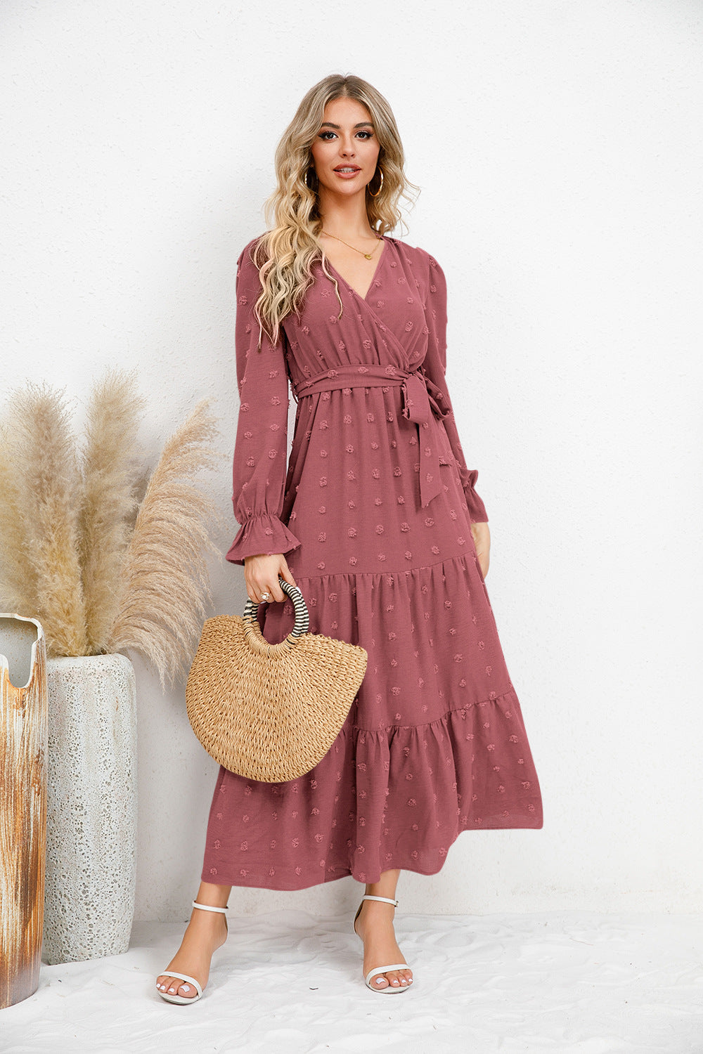 Women's Solid Color Wide Hem Casual Dress Dresses