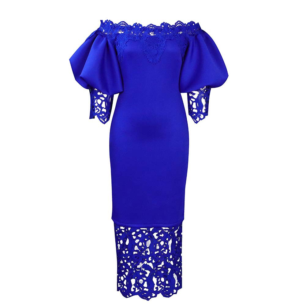 Women's Large Fashionable Elegant Lace Stitching Dress Dresses